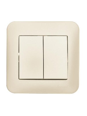 Выключатель 2-кл. 1п СП ASTI 10А IP20 в сборе жемчуж./бел. перламутр. LEZARD 7081-3030-101