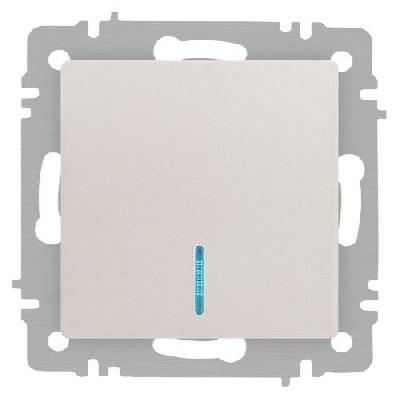 Выключатель 1-кл. СП Accent 6-102-06 10А IP20 250В с подсветкой AL/CU перламутр. Intro Б0063467