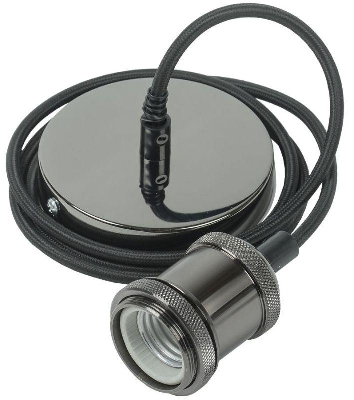 Патрон электрич. E27 подвесной со шнуром 1.5м RETRO черн. IEK EPA12-04-02-K02