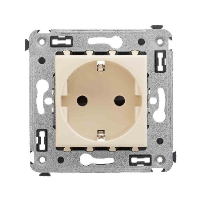 Розетка 1-м СП 2мод. Avanti "Ванильная дымка" 16А IP20 2P+E защ. шторки беж. DKC 4405003