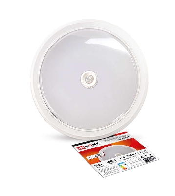 Светильник светодиодный СПБ-2Д-КРУГ 14Вт 4000К 1100лм 230В 210мм с датчиком бел. IN HOME 4690612020693