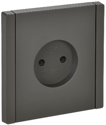 Розетка 1-м СП FORTE&PIANO FP317 10А без заземл. защ. шторки винт. крепл. сер. IEK FP-R13-10-K03