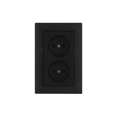 Розетка 2-я Karea RIZZ STAR без заземл. чер. Makel 88054017