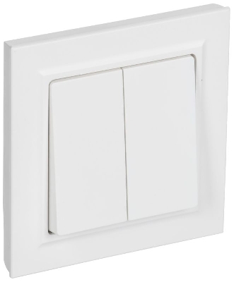 Выключатель 2-кл. СП BRITE ВСР10-2-0-БрАБ 10А в сборе арктич. бел. IEK BR-V20-0-10-K91-F