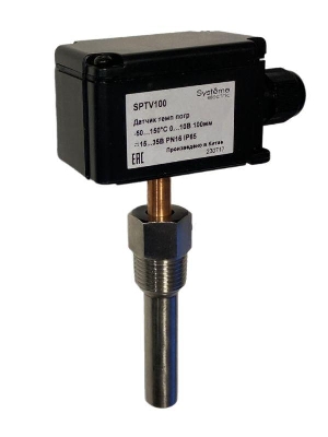 Датчик температуры погружной -50…150град.C 0…10В 100мм =15...35В SE SPTV100