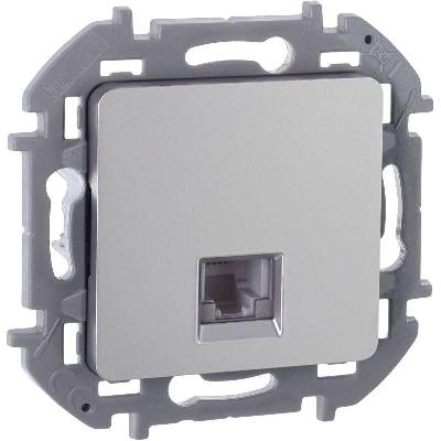 Розетка телефонная Inspiria RJ11 механизм алюм. IEK 673822