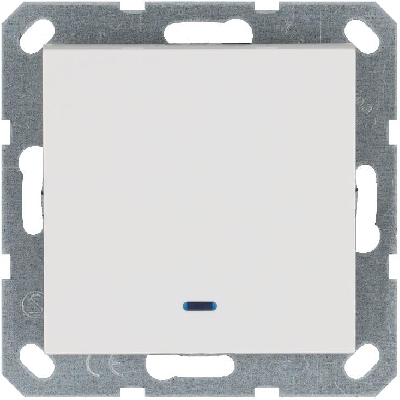 Переключатель проходной 1-кл. 10А IP20 с подсветкой механизм бел. глянцевый Jasmart G3012NW