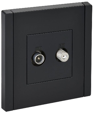 Розетка 2-м TV+SAT FORTE&PIANO FP138 черн. IEK FP-AF20-O-K02