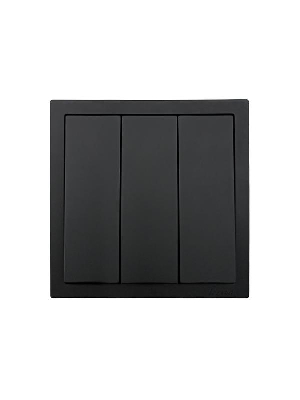 Выключатель 3-кл. СП ZIMA IP20 10А безвинт. зажим черн. бархат LEZARD 704-4288-109QC