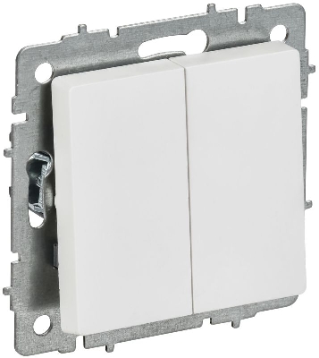 Выключатель 2-кл. СП BRITE ВС10-2-0-БрАБ 10А механизм арктич. бел. IEK BR-V20-0-10-K91
