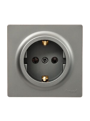 Розетка 1-мест. с заземл. LETO ПБТ платина LEZARD 752-3500-122B