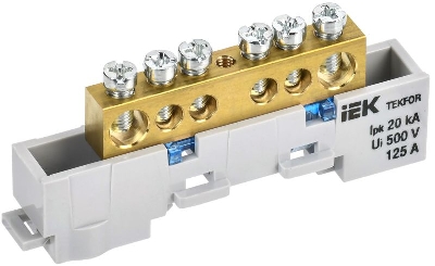 Шина нулевая N неизол. на универс. держ. 8х12-6-С TEKFOR IEK TF-NN20-06-DL-K07