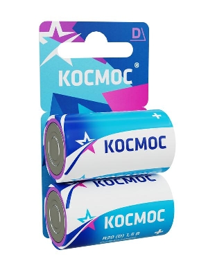 Элемент питания солевой D/R20 (блист.2шт) КОСМОС KOCR202BL