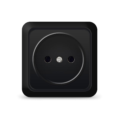 Розетка 1-м ОП Олимп 16А IP20 без заземл. черн. Universal 2224