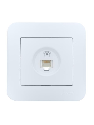 Розетка телефонная евро 1-м СП ASTI IP20 RJ11 в сборе бел. LEZARD 7081-0202-137