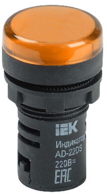 Лампа светосигнальная AD22DS d22мм 230В AC желт. IEK BLS10-ADDS-230-K05