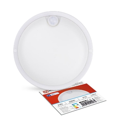 Светильник светодиодный СПП ИД-2065-КРУГ 20Вт 6500К IP65 1800лм 155мм герметичный с инфракрасным датчиком IN HOME 4690612044064