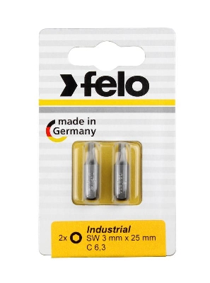 Бита шестигранная 25мм Industrial 3мм на блистере (уп.2шт) FELO 02430036