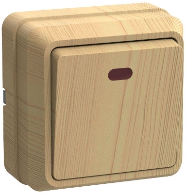 Выключатель 1-кл. ОП Октава 10А IP20 ВС20-1-1-ОС с индикацией сосна GENERICA EVO11-K03-10-DC