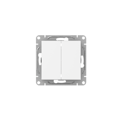 Выключатель 2-кл. СП Эпика механизм бел. EKF UP1-SWW-20