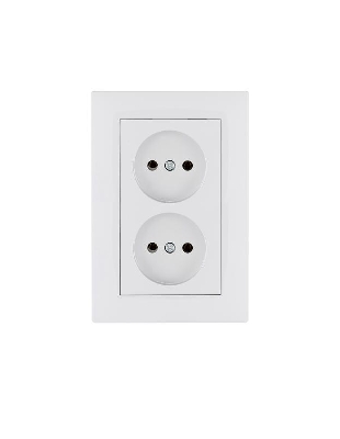 Розетка 2-я Karea RIZZ без заземл. бел. Makel 88001017