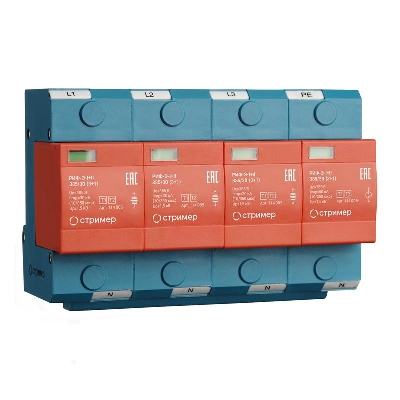 Устройство защиты от импульсных перенапряжений РИФ-Э-I+II 385/30 (3+1) Стример 114005