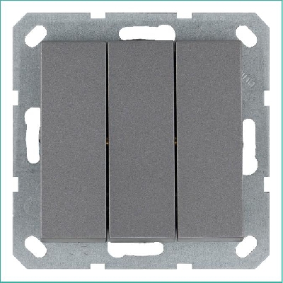 Выключатель 3-кл. 10А IP20 механизм алюм. Jasmart G3031S