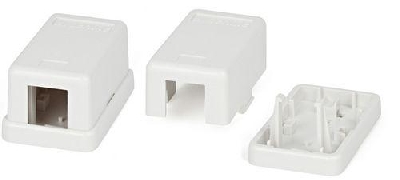 Корпус настен. розетки SBB1-1-WH для установки 1-ой вставки типа Keystone Jack бел. Hyperline 15415