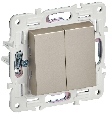 Выключатель 2-кл. SKANDY 10А SK-V04Sh шампань IEK SK-V20-0-10-K37