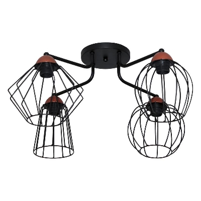 Светильник "Конти" 141 НПБ 01-4х60-127 Е27 (ИМ) потолочный медь черн. муар Элетех 1005405027