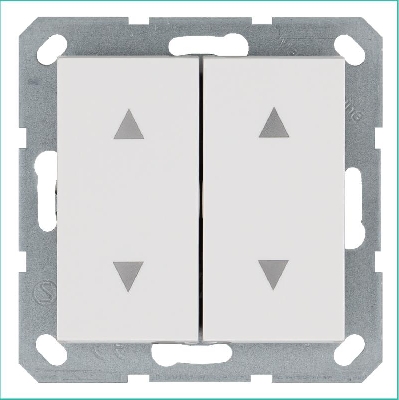 Выключатель для жалюзи 2-кл. 10А IP20 механизм бел. глянцевый Jasmart G3028W