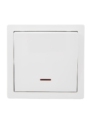 Выключатель 1-клав. LETO с инд. бел. LEZARD 752-0200-111