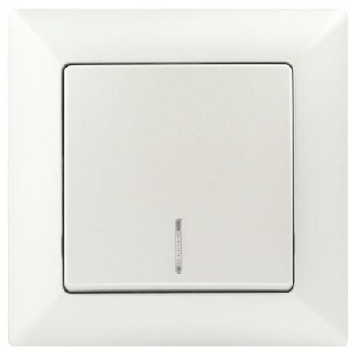 Выключатель 1-кл. СП Solo 4-102-06 10А 250В IP20 с подсветкой перламутр Intro Б0053568