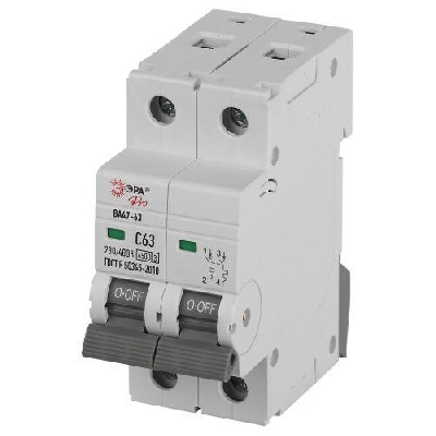 Выключатель автоматический 2п C 63А 4.5кА ВА47-63 PRO ЭРА Б0059428