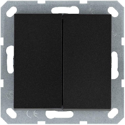 Кнопка 2-кл. 10А IP20 с переключающим контактом механизм антрацит Jasmart G3020B