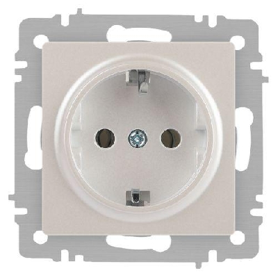 Розетка 1-м СП Accent 6-202-06 16А IP20 250В 2P+E Schuko перламутр. Intro Б0063695