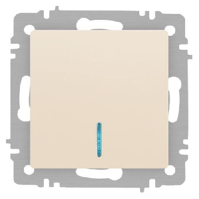 Выключатель 1-кл. СП Accent 6-102-02 10А IP20 250В с подсветкой AL/CU сл. кость Intro Б0063428