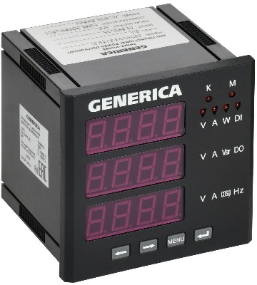 Мультиметр цифровой щитовой 3ф DO RS-485 96х96 LED GENERICA IDM21-5-3-3-LED-G