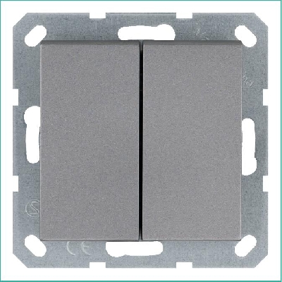 Переключатель проходной 2-кл. 10А IP20 механизм алюм. Jasmart G3022S