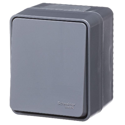 Выключатель кнопочный 1-кл. ОП AtlasDesign PROFI IP54 10АХ антрацит SE ATN544015