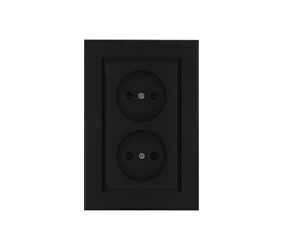 Розетка двойная без заземления Karea черн. Makel 56054017
