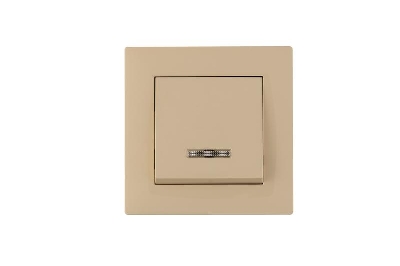 Выключатель 1-клав. с подсветкой Karea RIZZ крем Makel 88010021