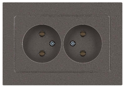 Розетка 2-м СП Accent 6-204-09 16А IP20 250В 2P AL/CU титан Intro Б0063433