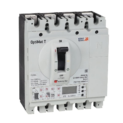 Выключатель автоматический для защиты двигателя OptiMat T250L ETE-M 250A 3P КЭАЗ 355934