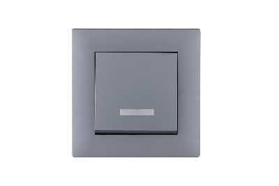 Выключатель 1-клав. с подсветкой Karea RIZZ STAR сер. Makel 88065021