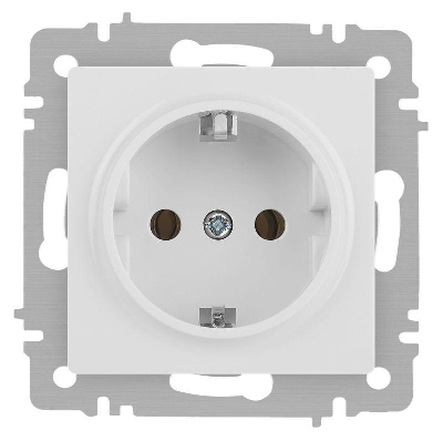 Розетка 1-м СП Accent 6-202-01М 16А IP20 250В 2P+E Schuko бел. матов. Intro Б0063681