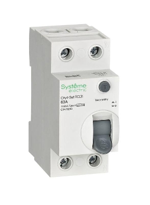 Выключатель дифференциального тока City9 Set 2п 63А 100мА A-S 230В SE C9R76263