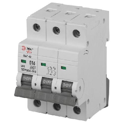 Выключатель автоматический 3п D 16А 4.5кА ВА47-63 PRO ЭРА Б0059477