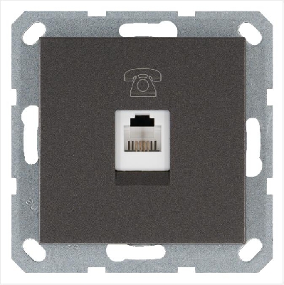 Розетка телефонная 1-м RJ11 механизм мокко JasmartG6101Z