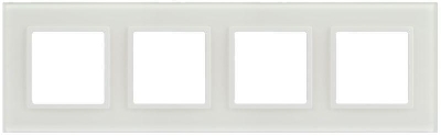 Рамка 4-м Elegance 14-5104-01М для розеток и выключателей стекло матов. бел. Эра Б0065838